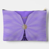 Paars juweel textiel illusie met monogram etui (Achterkant)