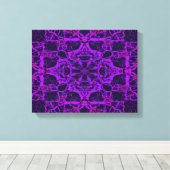 Paars kaleidoscoop patroon canvas afdruk (Insitu (Houten vloer))