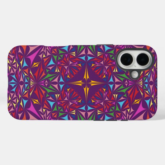Paars Kaleidoscoop Patroon Case-Mate iPhone Case (Achterkant (horizontaal))