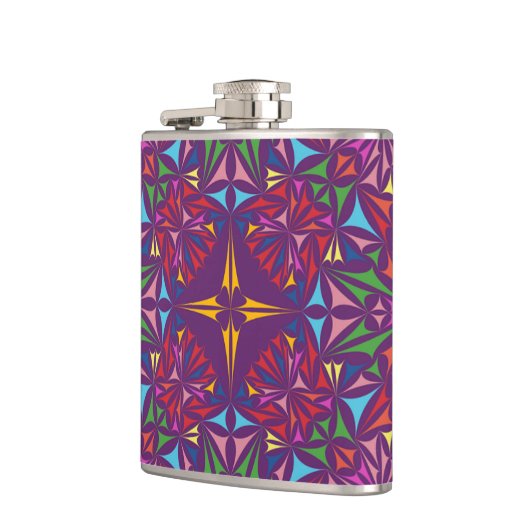 Paars Kaleidoscoop  Patroon Heupfles (Links)