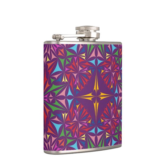 Paars Kaleidoscoop Patroon Heupfles (Rechts)