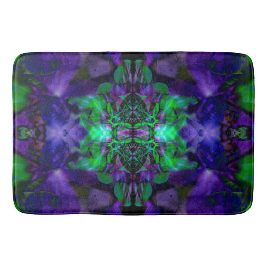 Paars kaleidoscoopbloempatroon badmat (Voorkant)