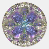 Paars Kaleidoscopisch design elegant Label (Voorkant)