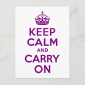 Paars kalm houden en doorgaan briefkaart (Voorkant)