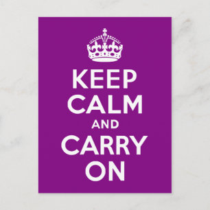 Paars kalm houden en doorgaan briefkaart