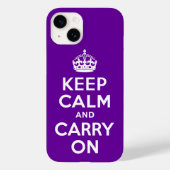 Paars kalm houden en doorgaan Case-Mate iPhone case (Achterkant)