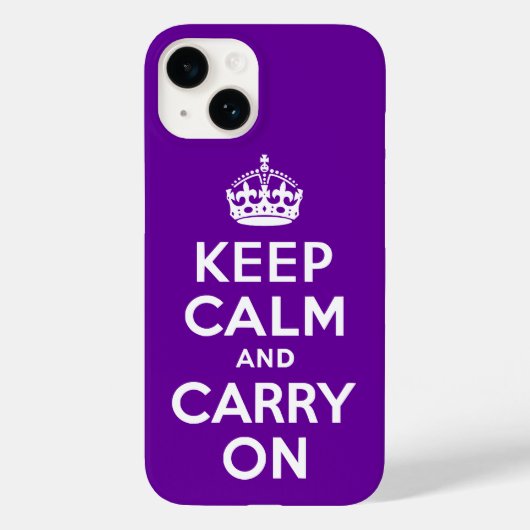 Paars kalm houden en doorgaan Case-Mate iPhone case (Achterkant)