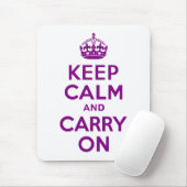 Paars kalm houden en doorgaan muismat (Met muis)