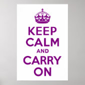 Paars kalm houden en doorgaan poster (Voorkant)