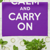 Paars kalm houden en doorgaan theedoek (Gevouwen)