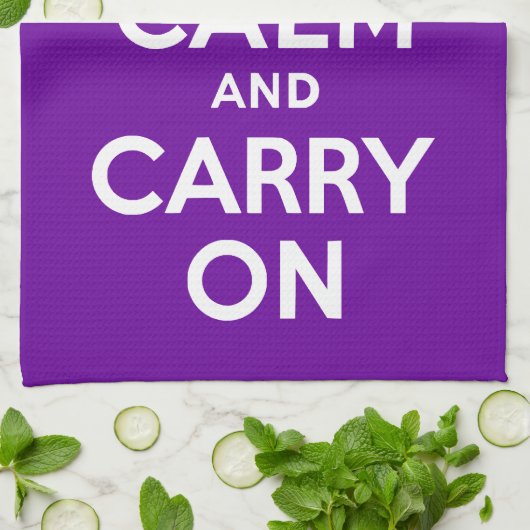 Paars kalm houden en doorgaan theedoek (Gevouwen)