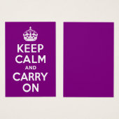 Paars kalm houden en doorgaan visitekaartjes (Voorkant /achterkant)