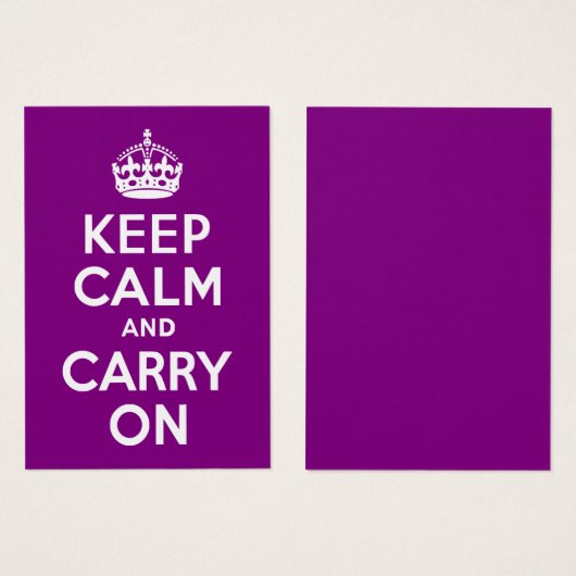 Paars kalm houden en doorgaan visitekaartjes (Voorkant /achterkant)