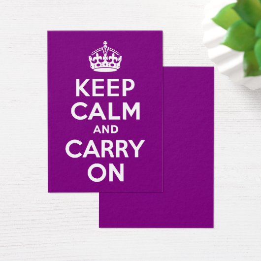 Paars kalm houden en doorgaan visitekaartjes (Bureau)