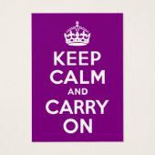 Paars kalm houden en doorgaan visitekaartjes (Voorkant)