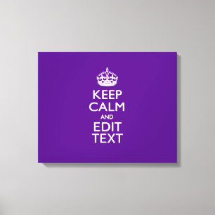 Paars kalm houden en Jouw tekst gemakkelijk hebben Canvas Afdruk