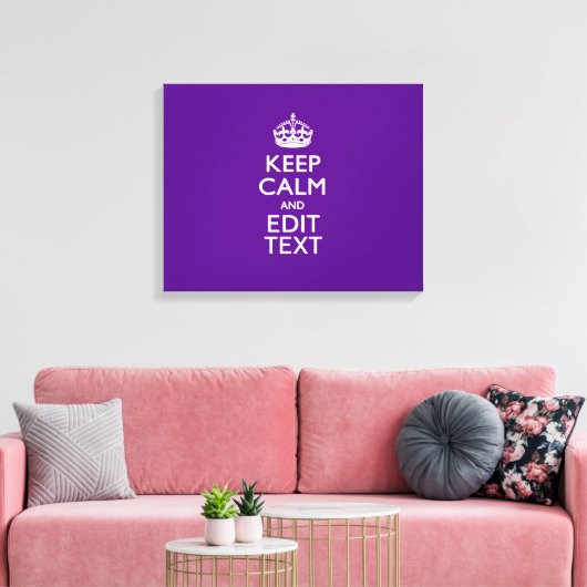 Paars kalm houden en Jouw tekst gemakkelijk hebben Canvas Afdruk (Insitu (Woonkamer))