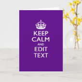 Paars kalm houden en Jouw tekst gemakkelijk hebben Kaart (Gele Bloem)