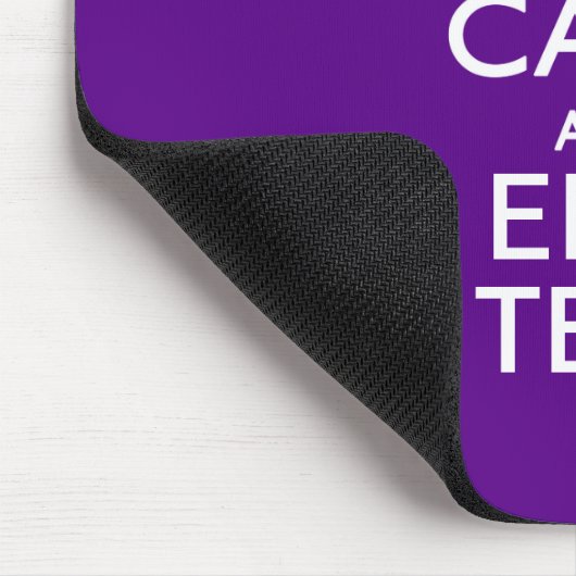 Paars kalm houden en Jouw tekst gemakkelijk Muismat (Hoek)