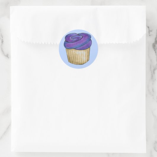 Paars kantelkoekjes en cupcakes, Stickers (Tas)