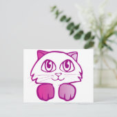 Paars Kat Briefkaart (Staand voorkant)