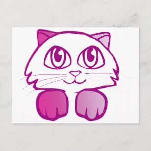 Paars Kat Briefkaart