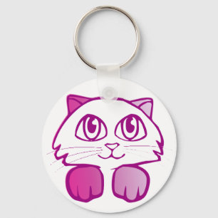 Paars Kat Sleutelhanger