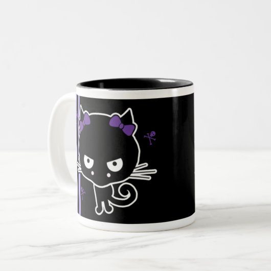 Paars Kat Tweekleurige Koffiemok (Voorkant links)