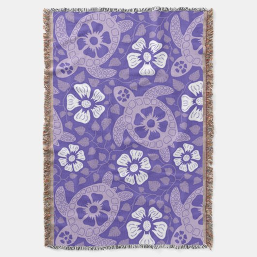 Paars Kauai Turtles Deken (Voorkant Verticaal)