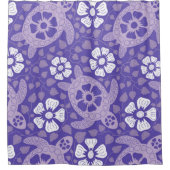 Paars Kauai Turtles Douchegordijn (Voorkant)