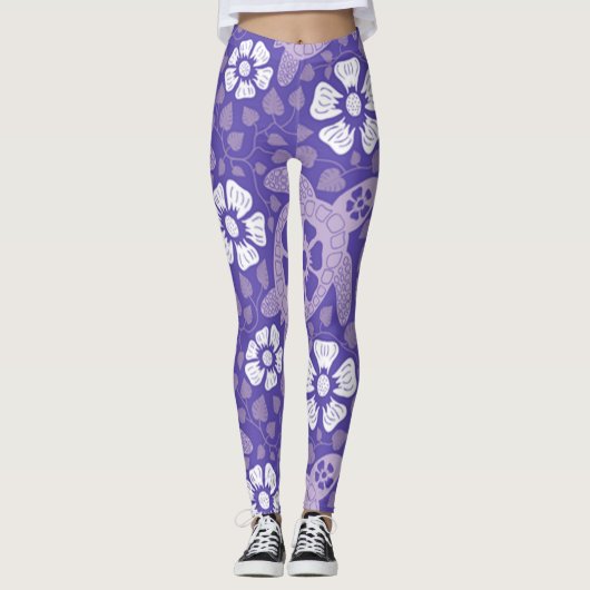 Paars Kauai Turtles Leggings (Voorkant)