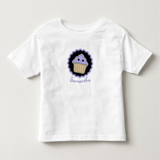 Paars Kawaii Cupcake Toddler Shirt (Voorkant)