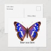 Paars keizer vlinder Waterverf kunst Briefkaart (Voorkant / Achterkant)