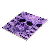 Paars Keltische schedelcollage Tegeltje (Zijkant)