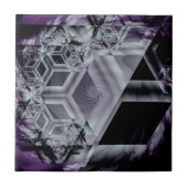 Paars - keramische tegel tegeltje (Voorkant)