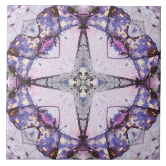 Paars - keramische tegel tegeltje (Voorkant)