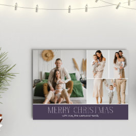 PAARS Kerst Elegant 4 Collage Foto bericht Feestdagenkaart