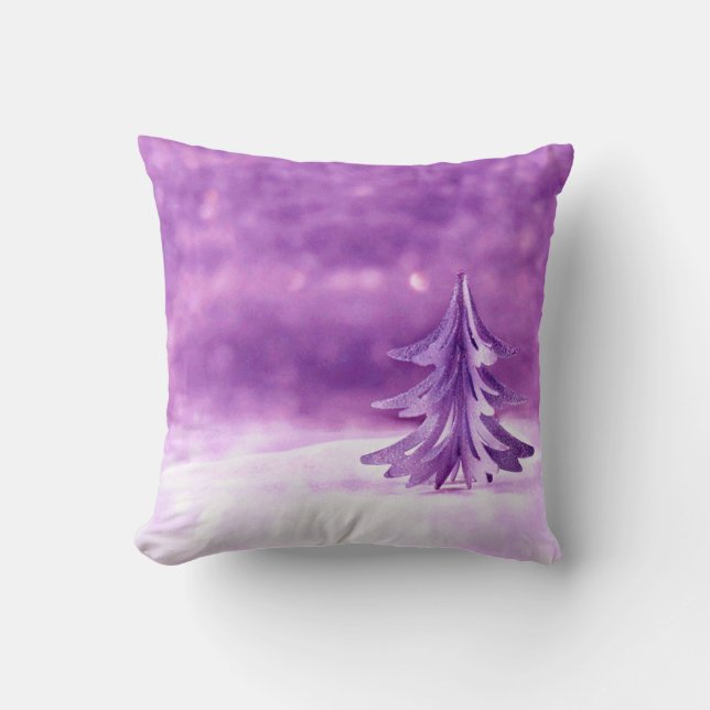 Paars Kerst Wonderland Kussen (Voorkant)