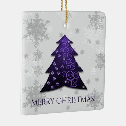 Paars kerstboomkeramisch Ornament (Rechts)