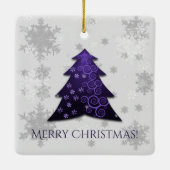 Paars kerstboomkeramisch Ornament (Achterkant)