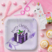 Paars kerstcadeaupapier Bord (Feest)