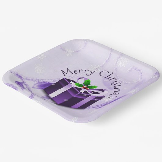 Paars kerstcadeaupapier Bord (Gebogen)