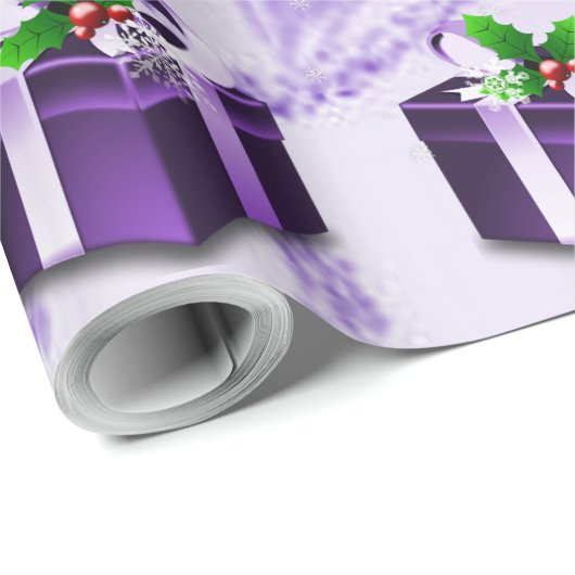 Paars kerstcadeaupapier cadeaupapier (Rol Hoek)