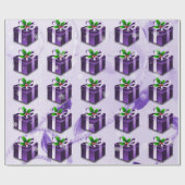 Paars kerstcadeaupapier cadeaupapier (Vlak)