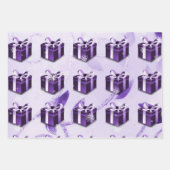 Paars kerstcadeaupapier inpakpapier vel (Voorkant 2)