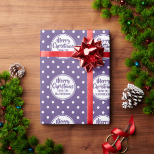 Paars kerstcadeaupapier met poolwals cadeaupapier