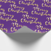 Paars kerstcadeauschrift  cadeaupapier (Hoek)