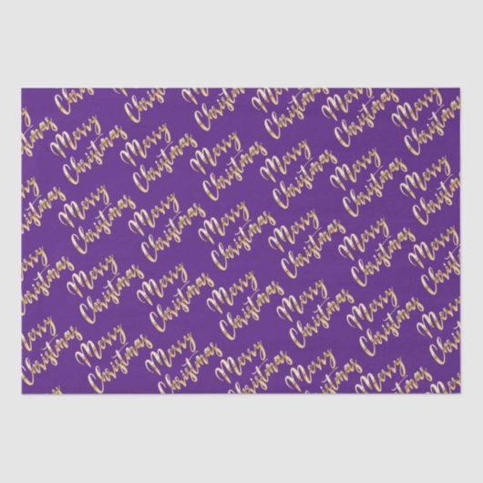 Paars kerstcadeauschrift tissuepapier (Voorkant)