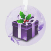 Paars kerstcadeautje Ornament (achterkant)