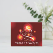 Paars Kerstfeest Briefkaart (Staand voorkant)